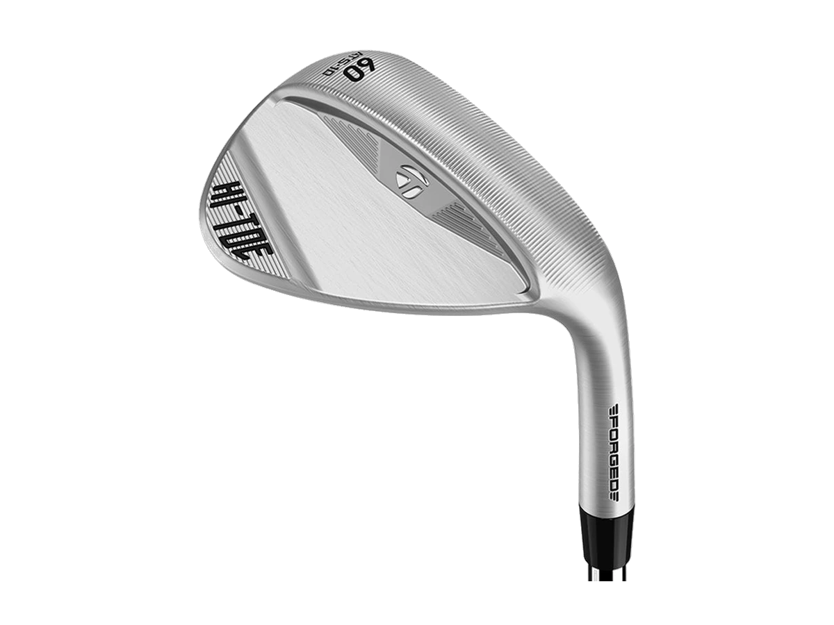 TaylorMade Hi-Toe 5 wedge i satinkrom, klubbhuvud sett från tån