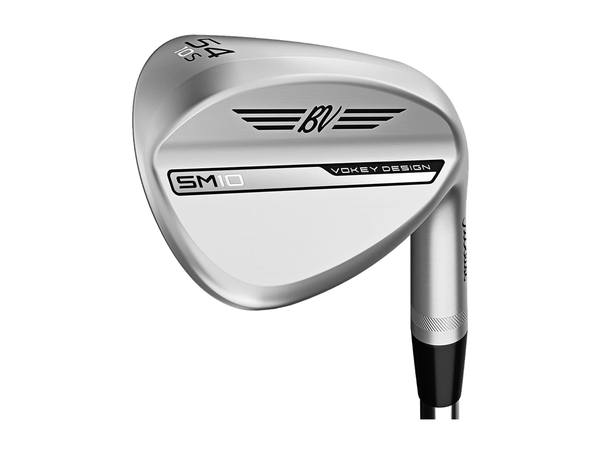 Titleist Vokey SM10 wedge i Tour Chrome, klubbhuvud sett från tån